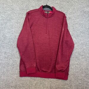 Under Armour Sweater Mens XL Red 1/4 Zip Pullover Fleece Coldgear UA Storm Soft